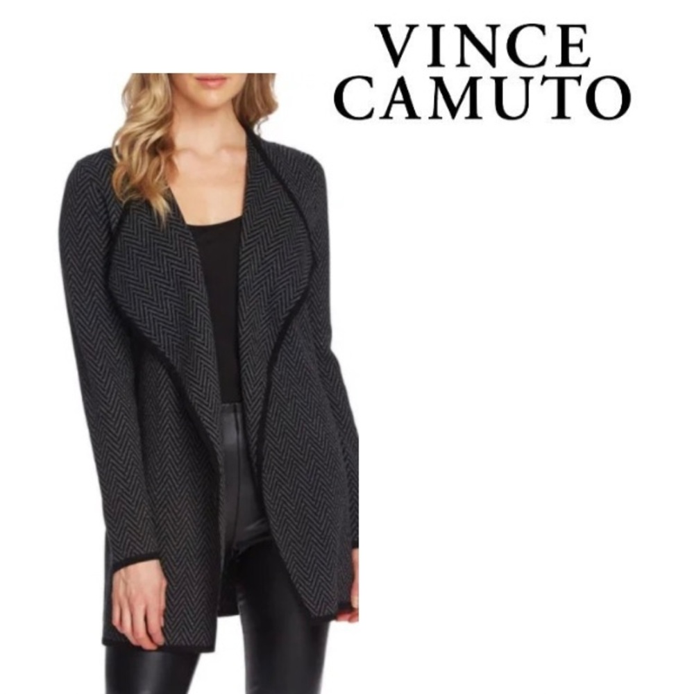 Vince Camuto Herringbone Cardigan